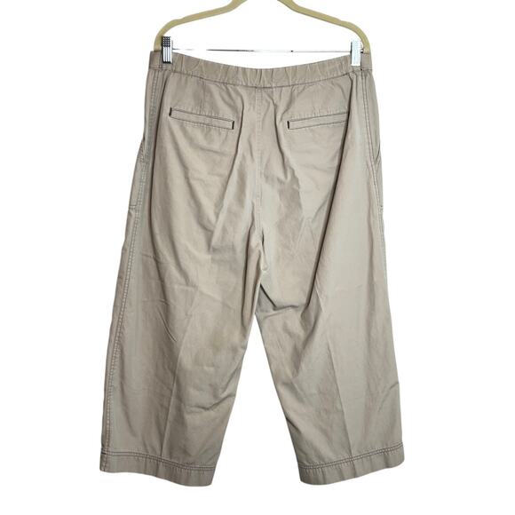 Lauren Ralph Lauren Womens Crop Pants 14 Khaki Wide Leg 100% Cotton Hong Kong - Picture 3 of 4